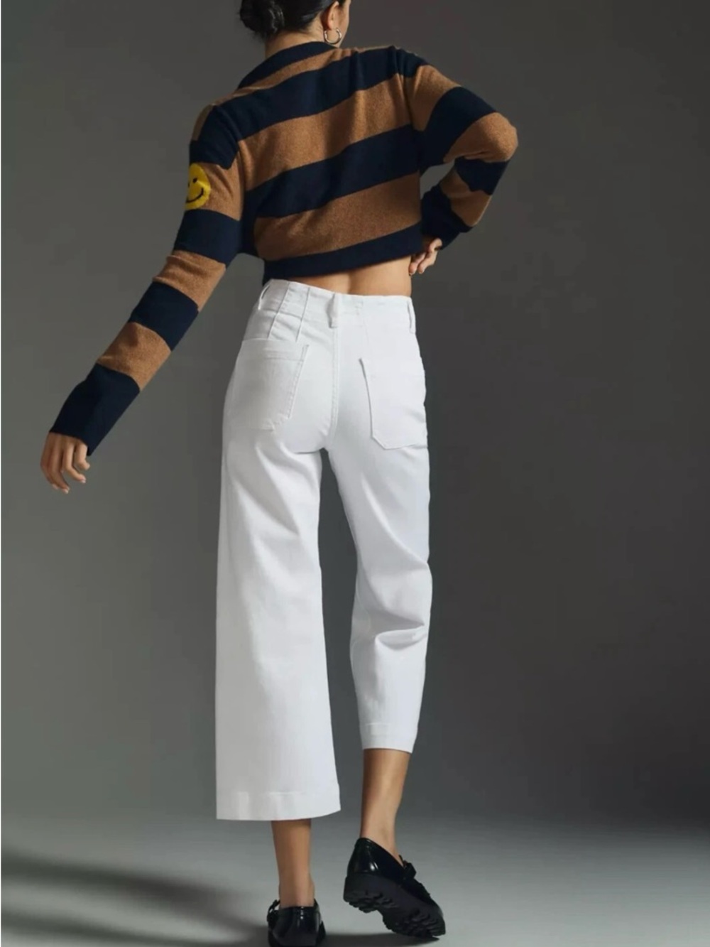 Pilcro The Skipper White Wide-Leg Cropped Jeans by Anthropologie | 27 - Picture 3 of 12